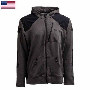Goruck Indestructible Grid Fleece Full Zip Tops Men Grey / Black | DE-ORN753042