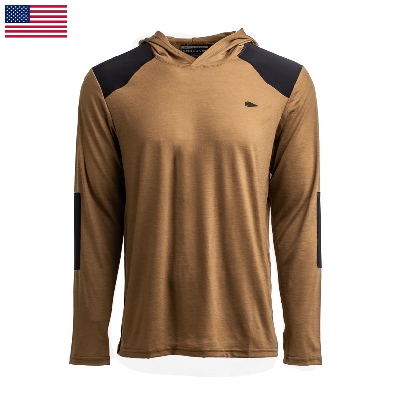 Goruck 24.7 Merino Wool Hoodie Tops Men Khaki | DE-QYO357018