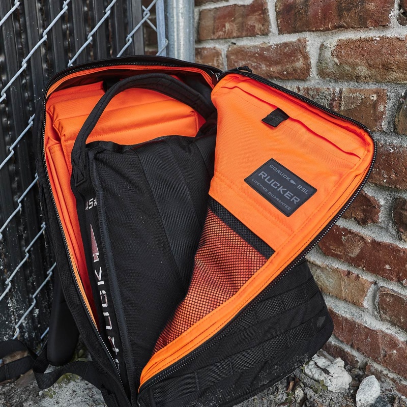 Goruck 4.0 25L Rucker Accessories Black / Orange | DE-HBZ632795