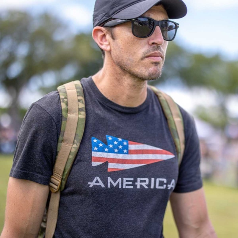 Goruck America T-Shirt Men Black | DE-BOV429301