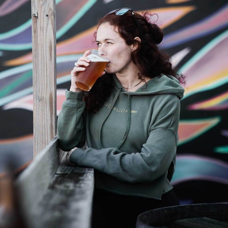 Goruck Cropped Hoodie Women Green | DE-BZL378169