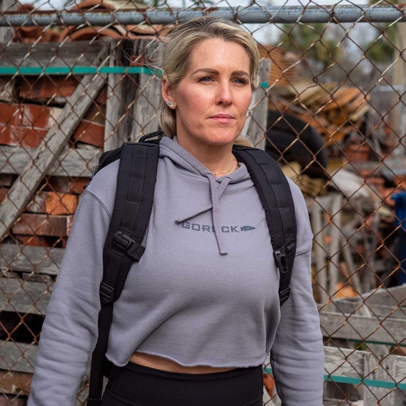 Goruck Cropped Hoodie Women Grey | DE-UOY691072