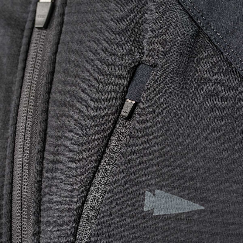 Goruck Indestructible Grid Fleece Full Zip Tops Men Black / Black | DE-MPG042186
