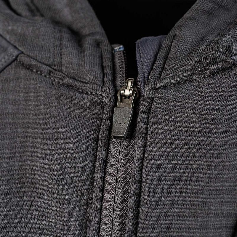Goruck Indestructible Grid Fleece Full Zip Tops Men Black / Black | DE-MPG042186