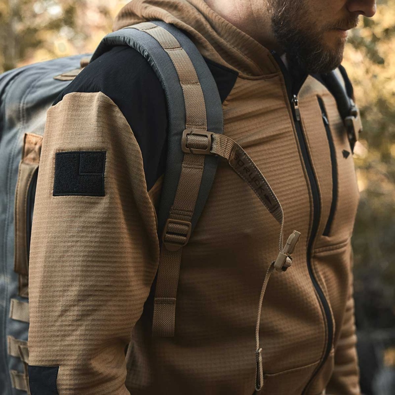 Goruck Indestructible Grid Fleece Full Zip Tops Men Black | DE-VJG371249