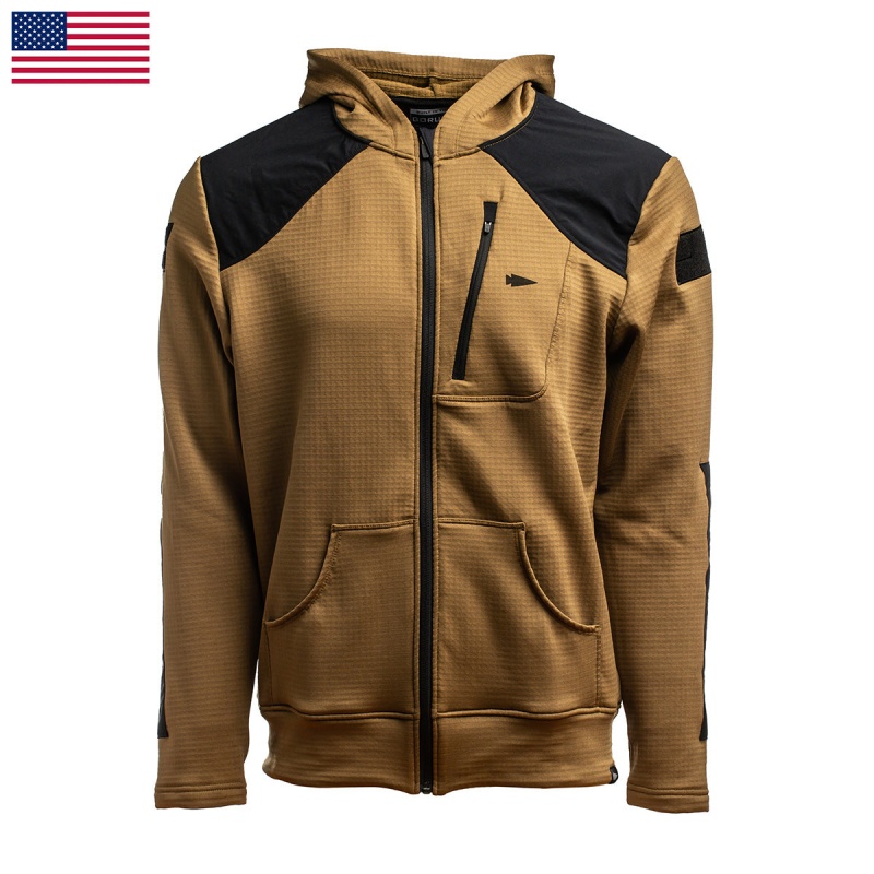Goruck Indestructible Grid Fleece Full Zip Tops Men Black | DE-VJG371249