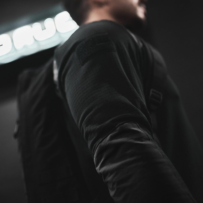 Goruck Indestructible Grid Fleece Half Zip Tops Men Black | DE-YUQ764802