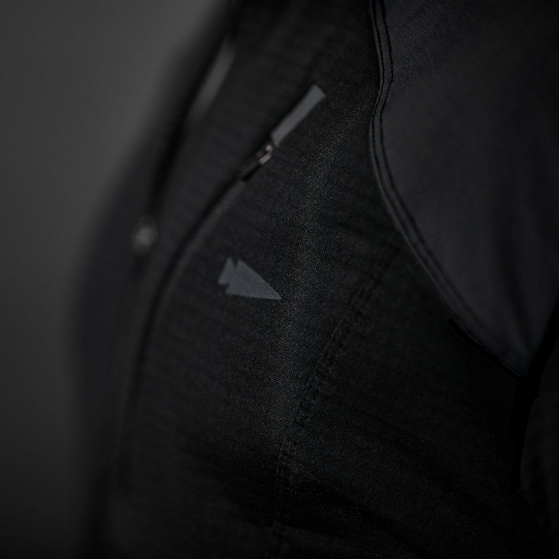 Goruck Indestructible Grid Fleece Half Zip Tops Men Black | DE-YUQ764802