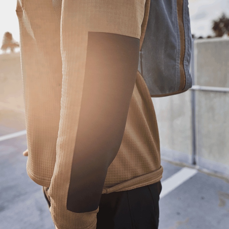 Goruck Indestructible Grid Fleece Half Zip Tops Men Black | DE-YUQ764802
