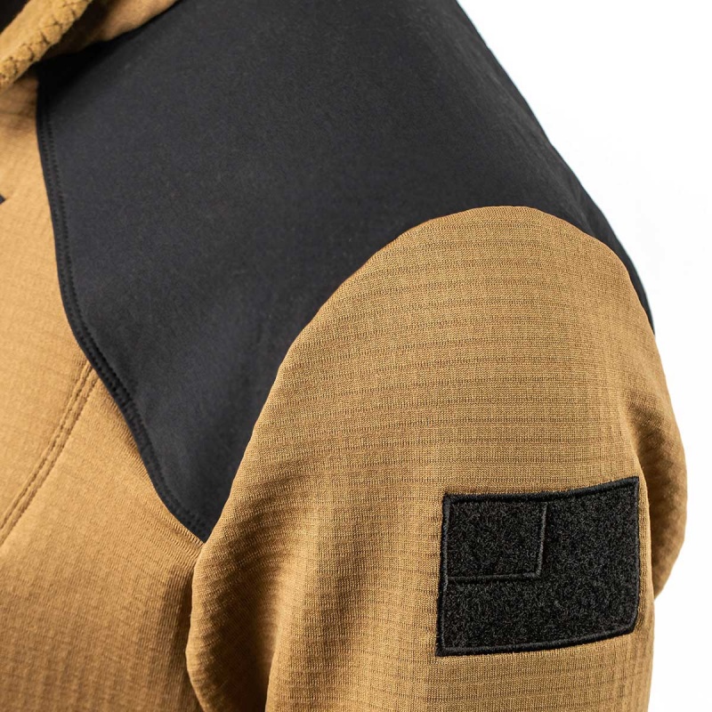 Goruck Indestructible Grid Fleece Half Zip Tops Men Black | DE-YUQ764802