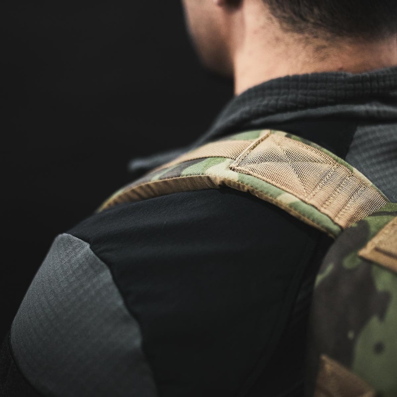 Goruck Indestructible Grid Fleece Half Zip Tops Men Grey | DE-YWC592047