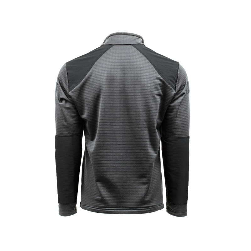 Goruck Indestructible Grid Fleece Half Zip Tops Men Grey | DE-YWC592047