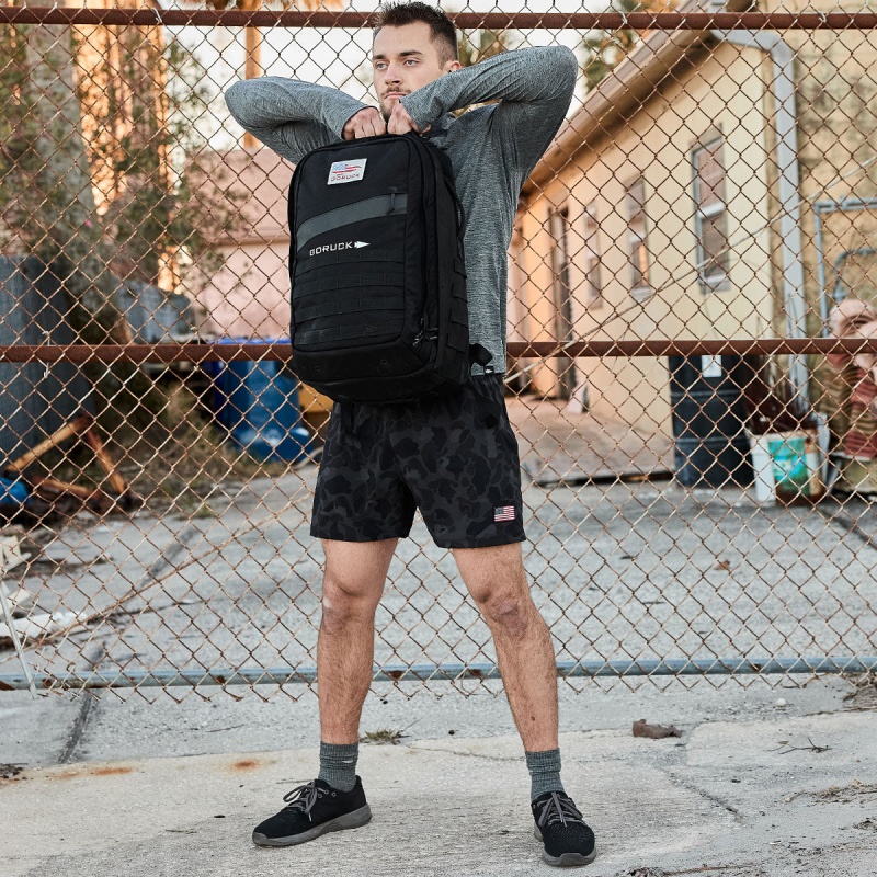 Goruck Indestructible Training Length 5 Shorts Men Black Camo | DE-VRB856903