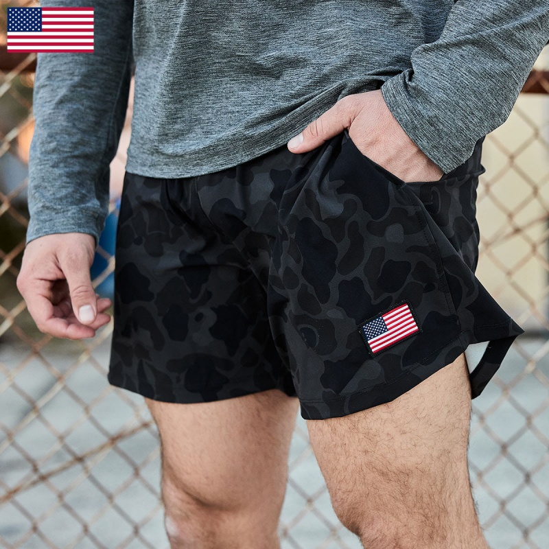 Goruck Indestructible Training Length 5 Shorts Men Black Camo | DE-VRB856903