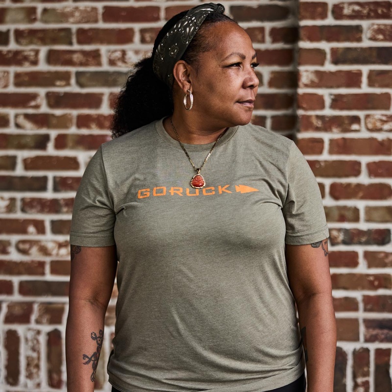 Goruck Logo T-Shirt Women Khaki | DE-KXT650934
