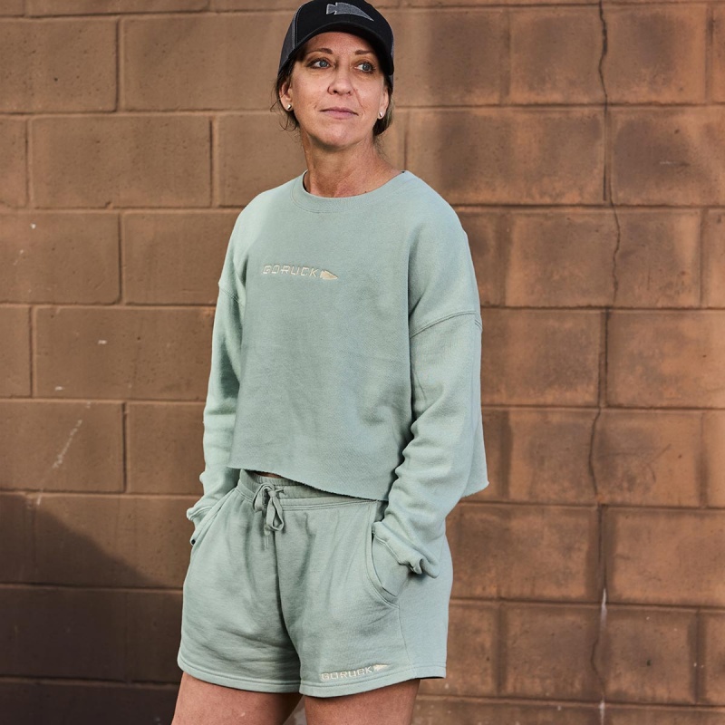 Goruck Sweat Shorts Women Olive / Brown | DE-KCP324169