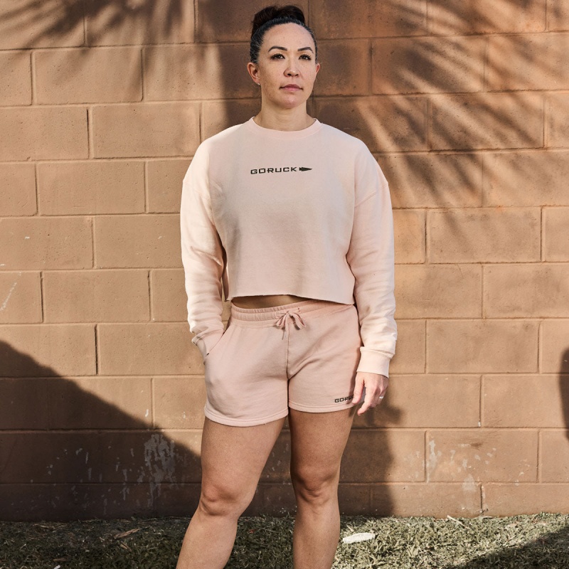 Goruck Sweat Shorts Women Pink / Green | DE-RDC235806