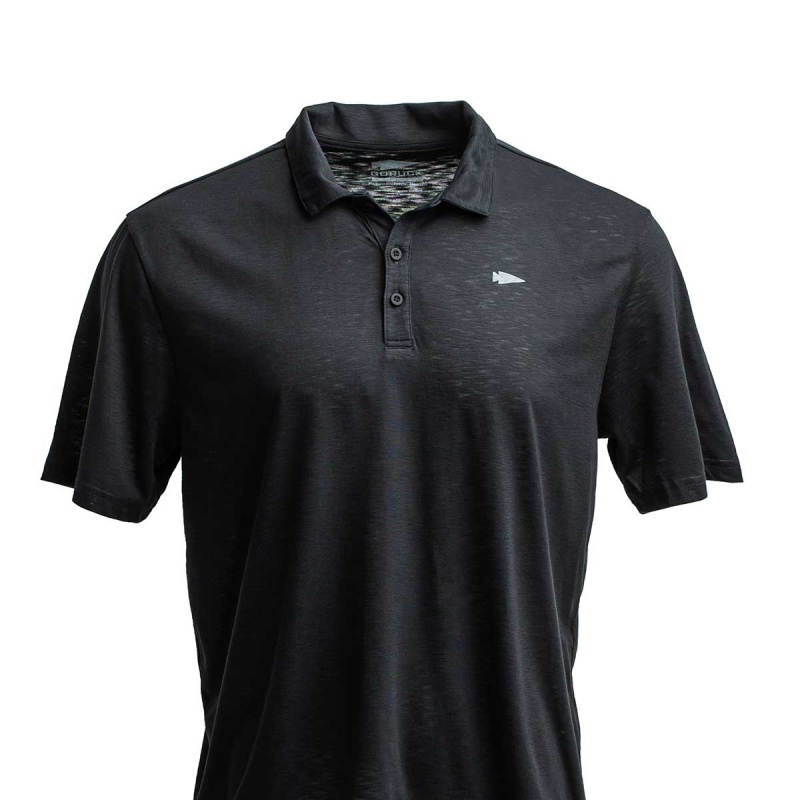 Goruck The Field Polo T-Shirt Men Black | DE-QTM675943
