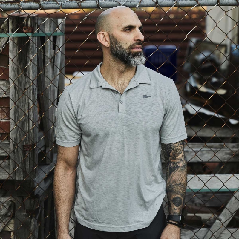 Goruck The Field Polo T-Shirt Men Silver | DE-SDK630271