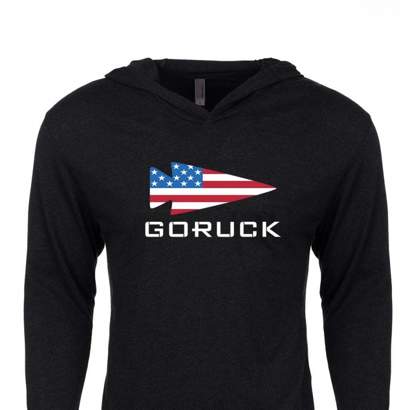 Goruck USA Hoodie Men Black | DE-CON439710
