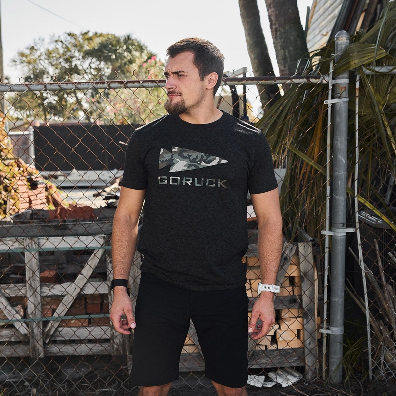 Goruck Woodland Camo T-Shirt Men Black | DE-FDB265419