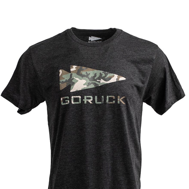 Goruck Woodland Camo T-Shirt Men Black | DE-FDB265419